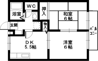 グリーンフル六十谷Iの間取り