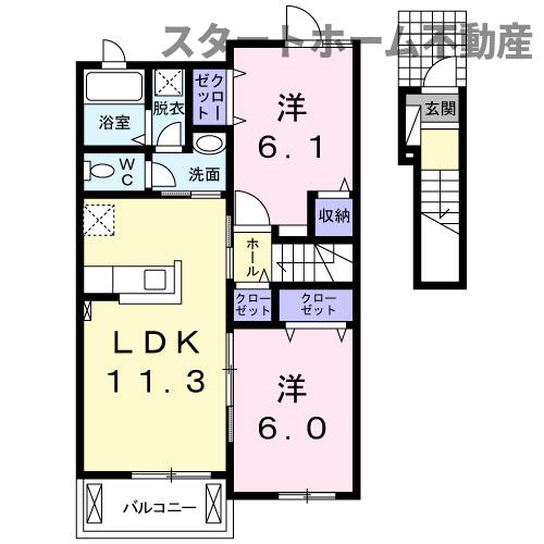 シェーン　パラスト　Ｃの間取り