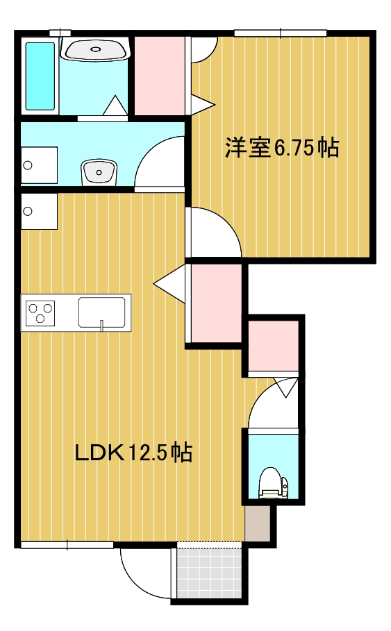 新潟市秋葉区美善のアパートの間取り