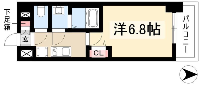 ディアレイシャス名古屋太閤通IIIの間取り