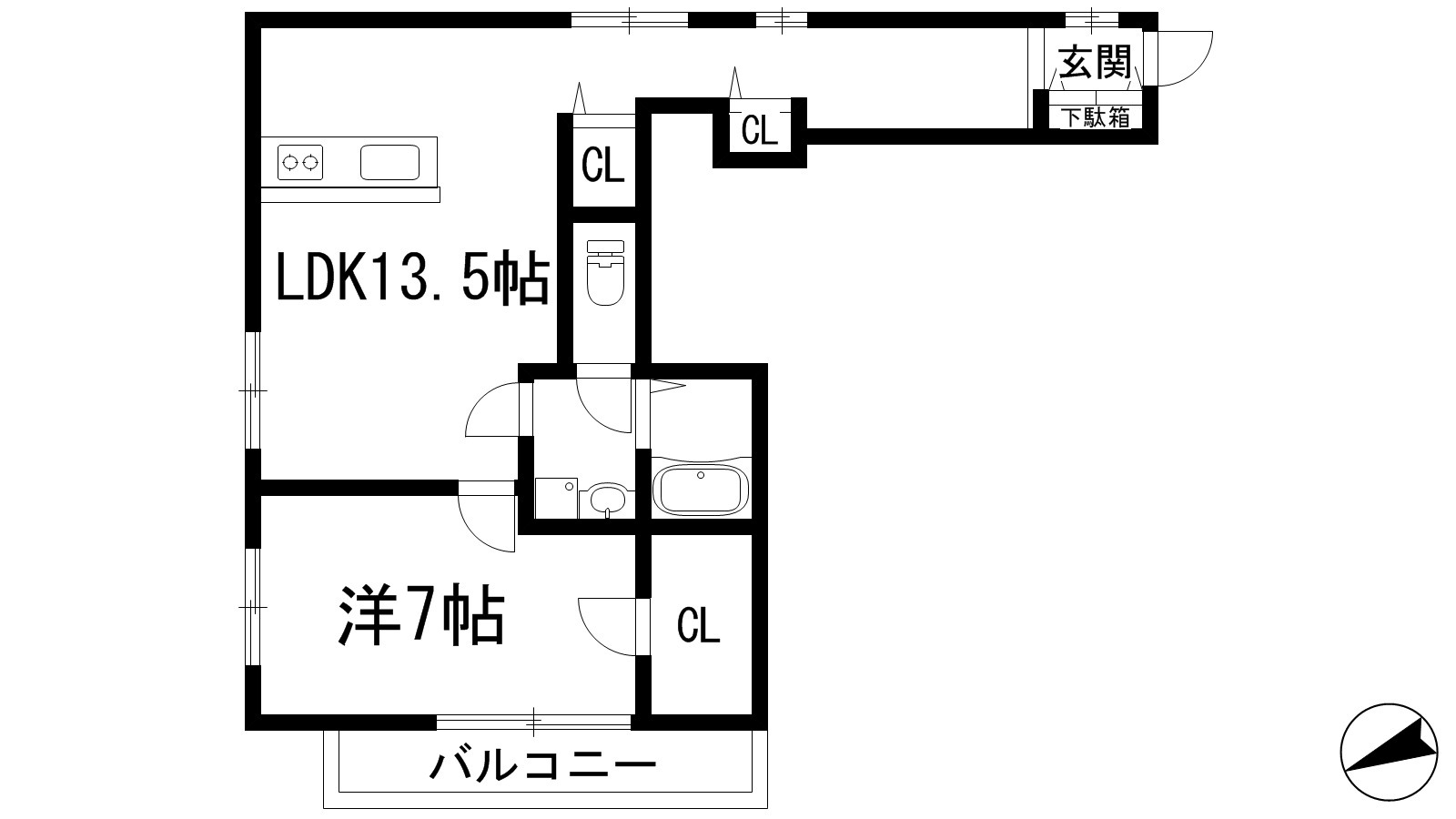 池田市空港のマンションの間取り