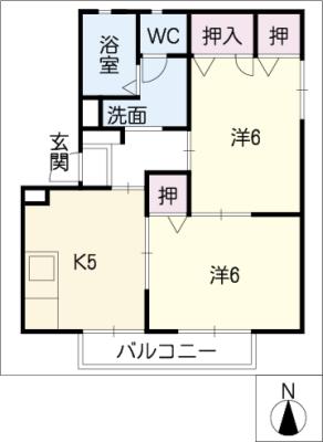 イースティンＢの間取り