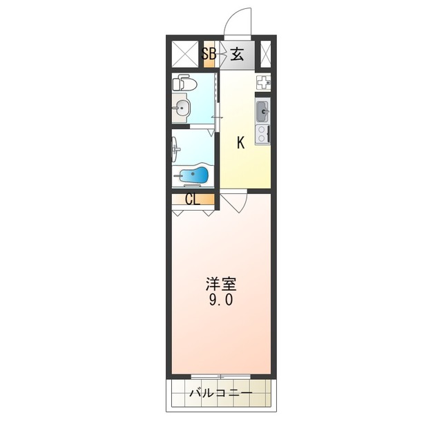 大阪市住之江区新北島のマンションの間取り