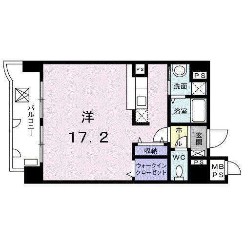 熊本市中央区新町のマンションの間取り