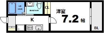 広島市中区光南のアパートの間取り