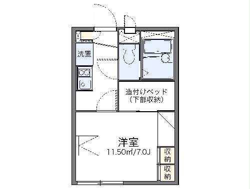 レオパレスルミエール湘南の間取り