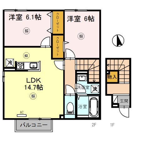 石がけ六番館の間取り