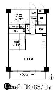 大阪市淀川区野中北のマンションの間取り