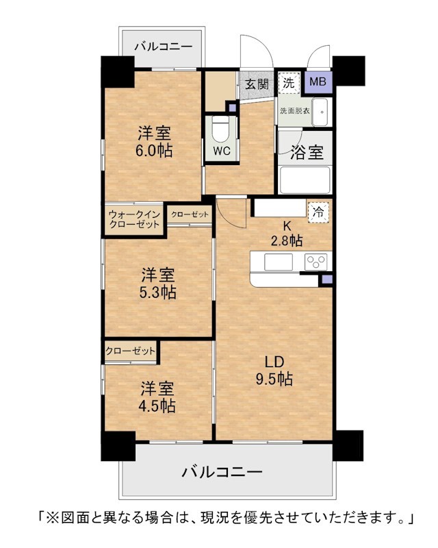 北九州市小倉南区下城野のマンションの間取り