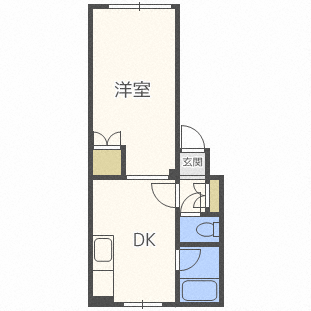 札幌市北区北二十一条西のアパートの間取り