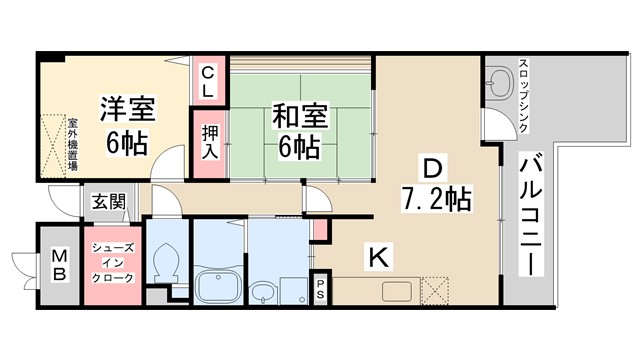 宝塚市山本東のマンションの間取り