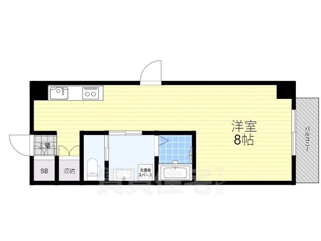 京都市伏見区深草西浦町５丁目のマンションの間取り