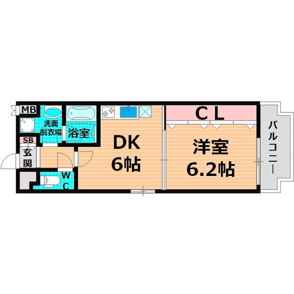 【大阪市鶴見区諸口のマンションの間取り】