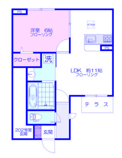 横浜市青葉区市ケ尾町のアパートの間取り