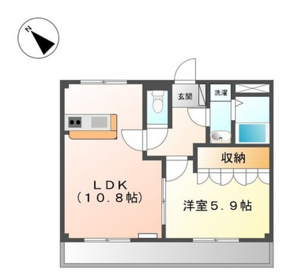 広島市安佐南区八木のアパートの間取り