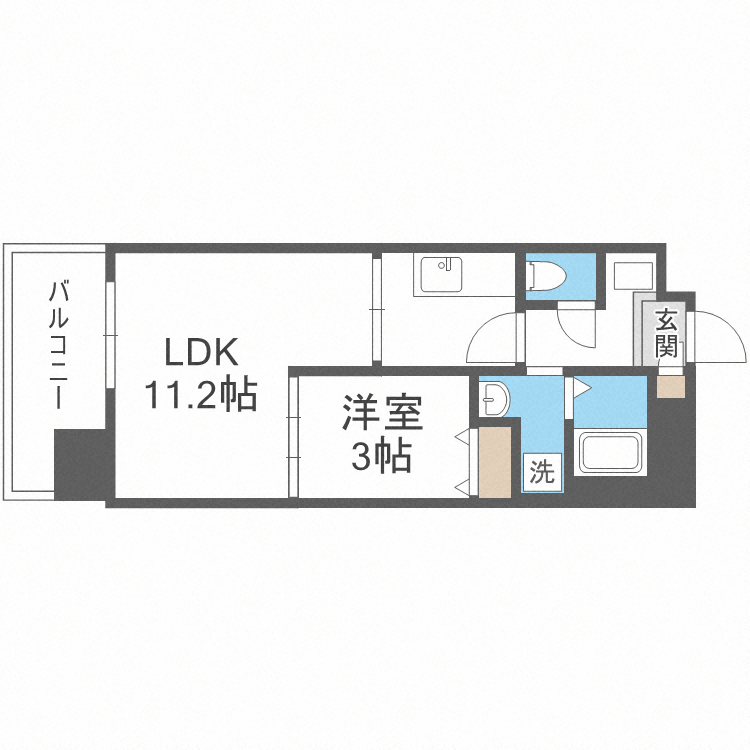 札幌市中央区南十四条西のマンションの間取り