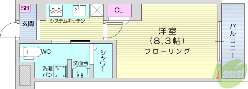 CINZA若林の間取り