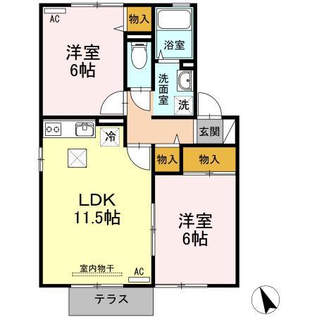 ＪＵＮ　ＨＯＵＳＥ　Ａ棟の間取り
