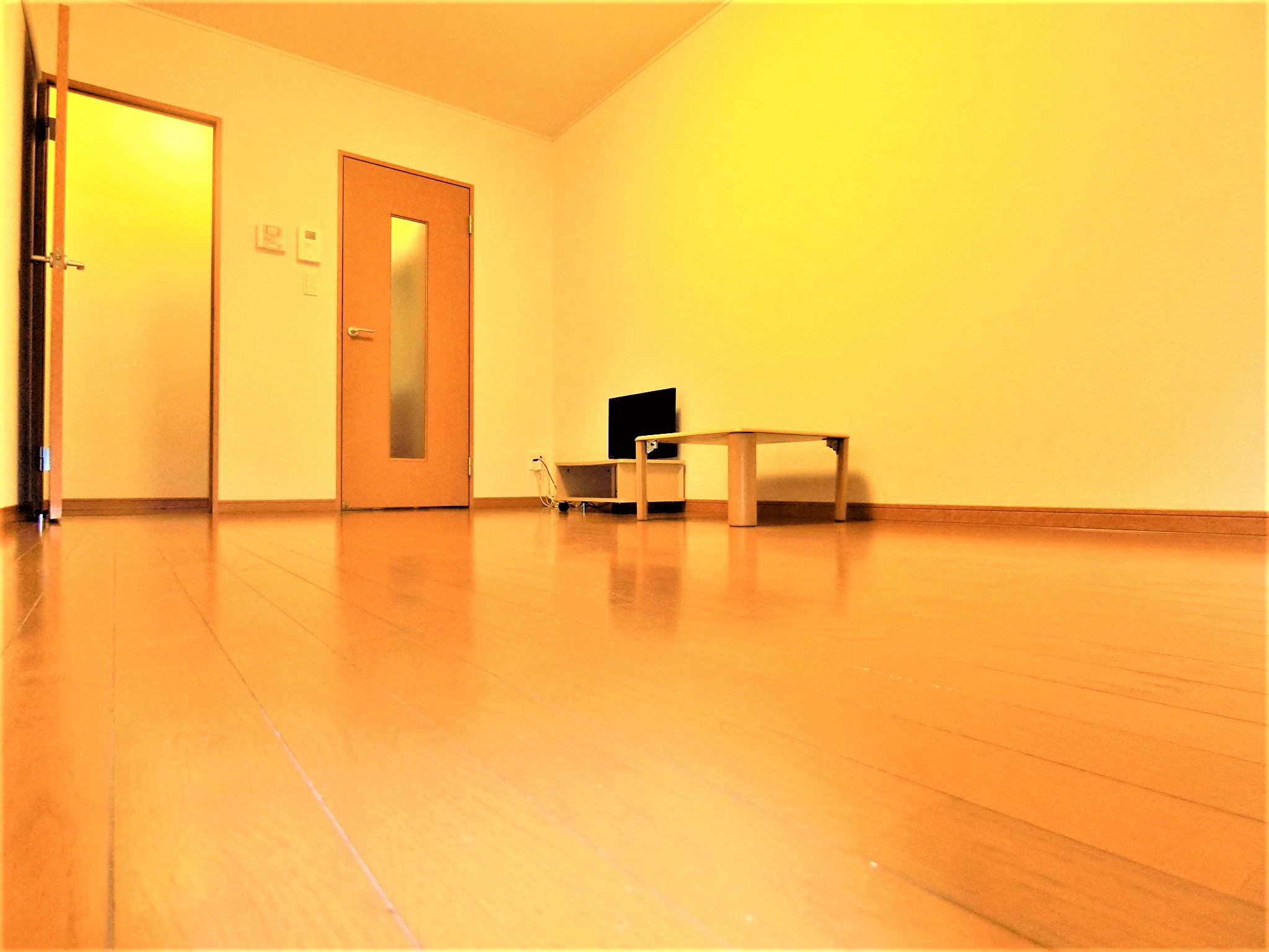 居室・リビング　テレビ・ローテーブル・クローゼツト・照明を完備です☆