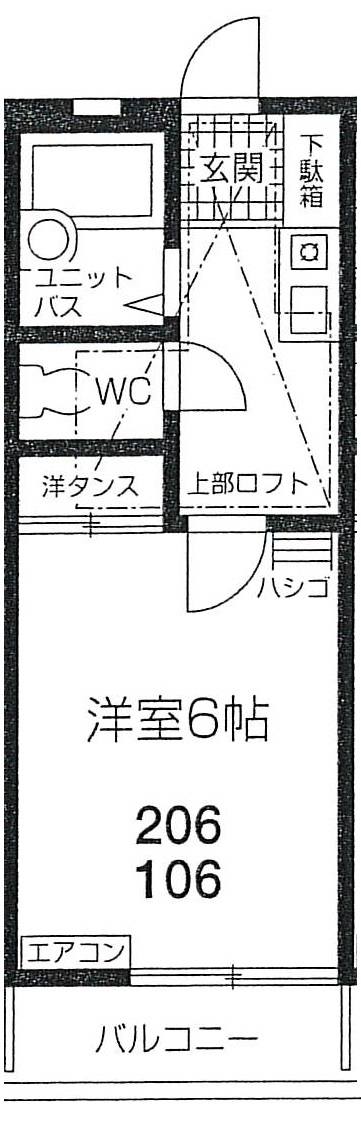 西武新宿線 小平駅 徒歩4分 2階建 築37年の間取り写真