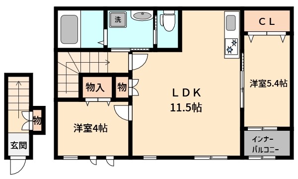 ＪＲ東海道本線 摂津本山駅 徒歩9分 2階建 築3年の間取り写真