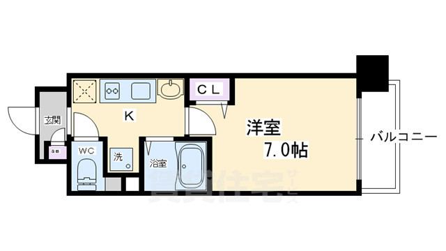 京阪鴨東線 出町柳駅 徒歩9分 5階建 築14年の間取り写真