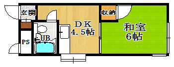 大阪市平野区平野西のマンションの間取り