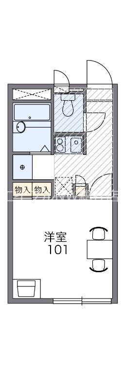 高梁市落合町近似のアパートの間取り