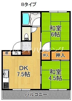 ビューハイツ帝塚山の間取り