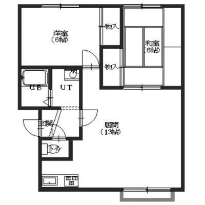 亀田郡七飯町大川のアパートの間取り