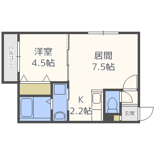 北海道札幌市西区琴似四条１（マンション）の賃貸物件の間取り