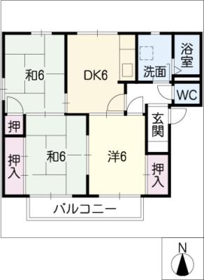 フレグランス市道Ｂ棟の間取り