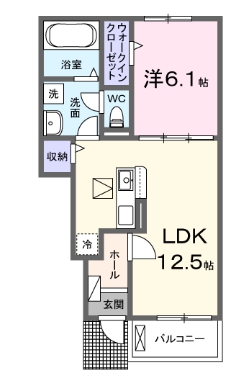 名古屋市天白区保呂町のアパートの間取り