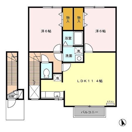 相馬市黒木のアパートの間取り