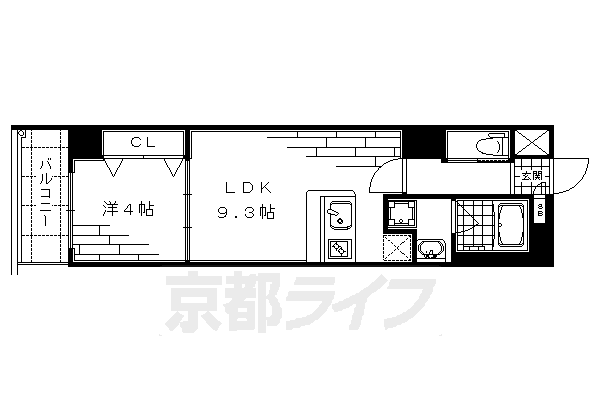 京都市上京区二町目のマンションの間取り