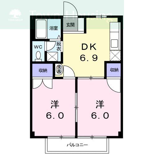 船橋市夏見台のアパートの間取り