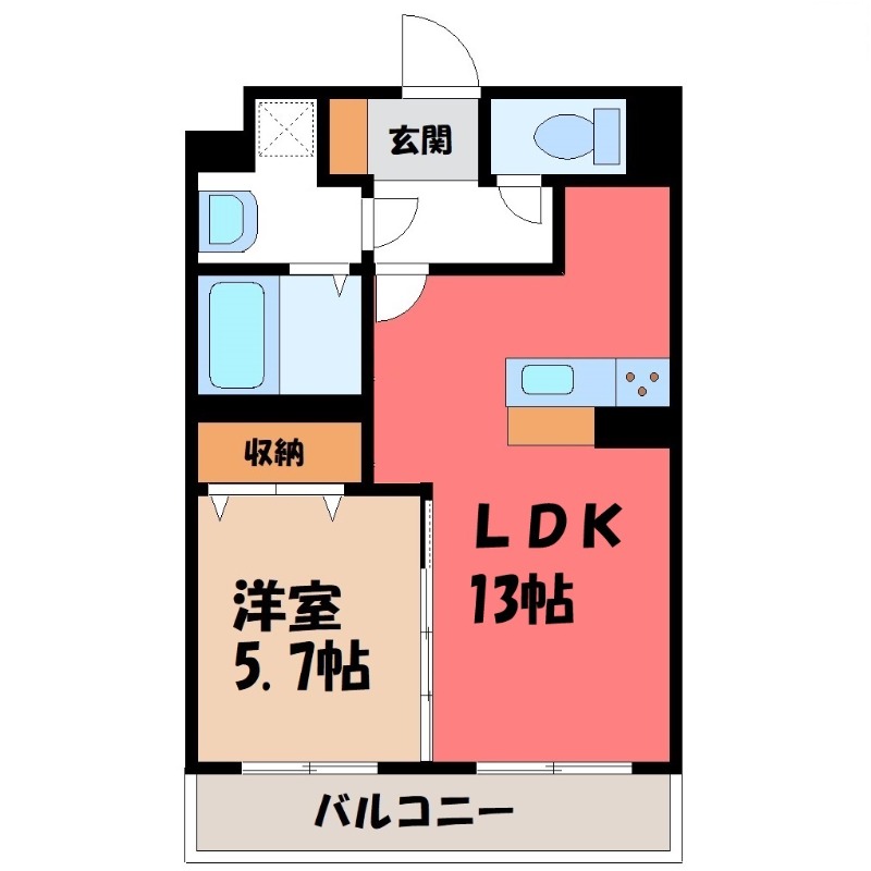 宇都宮市八幡台のマンションの間取り