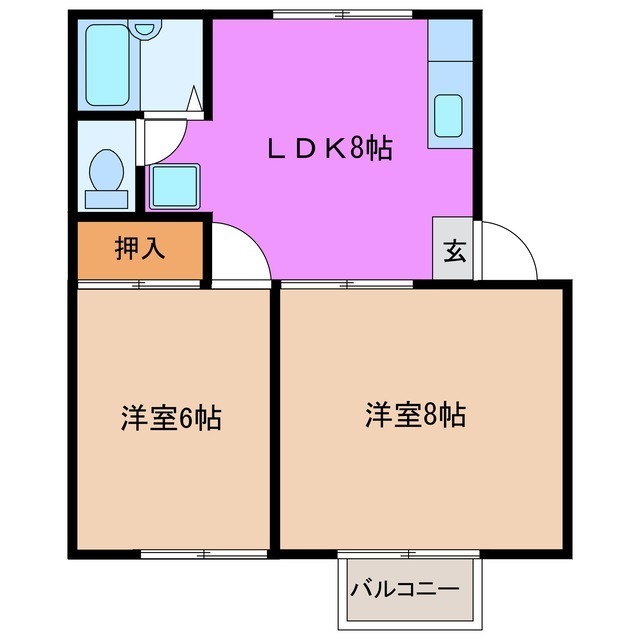 津市城山のマンションの間取り