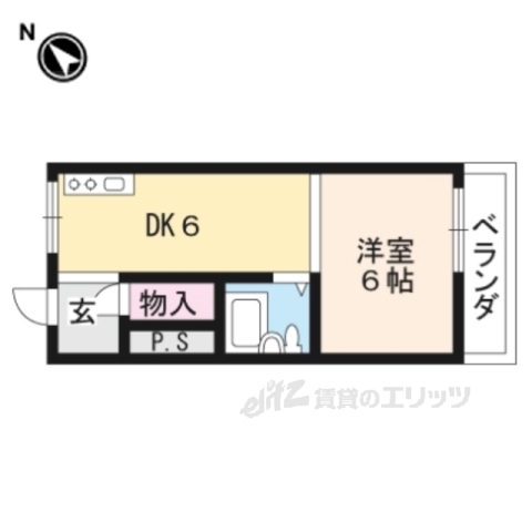 京都市山科区小山西御所町のマンションの間取り