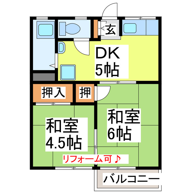 田島ハイツの間取り