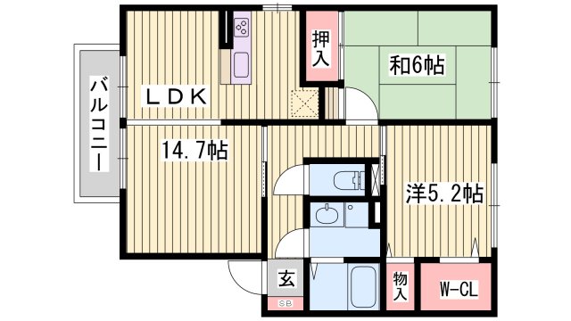 チェリーコートＢ棟の間取り