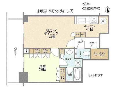 大阪市北区大淀南のマンションの間取り