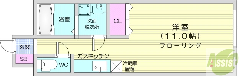 札幌市北区南あいの里のマンションの間取り