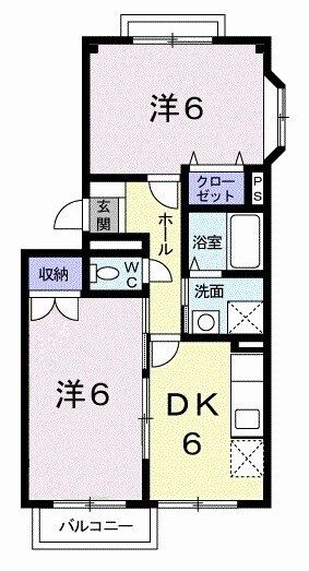 菊池郡菊陽町大字久保田のアパートの間取り