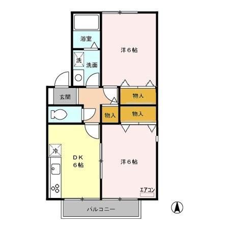 北足立郡伊奈町中央のアパートの間取り