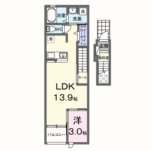 ドミールオカマエ　Ａの間取り