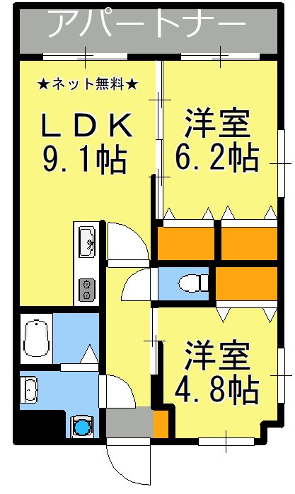 鹿児島市樋之口町のマンションの間取り