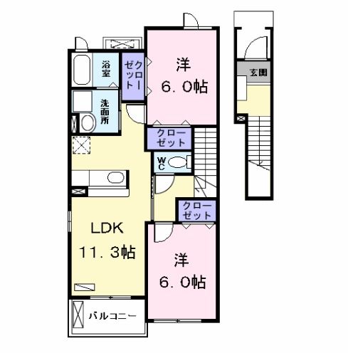 名古屋市港区善進町のアパートの間取り