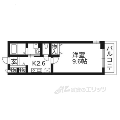 枚方市楠葉中之芝のアパートの間取り