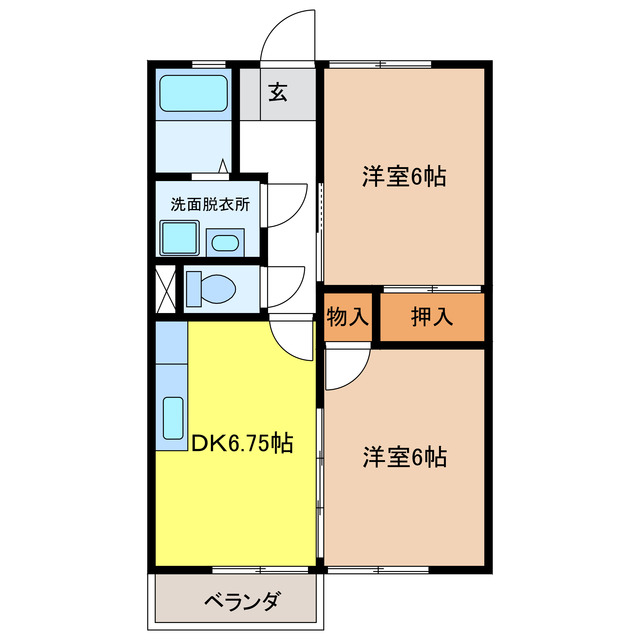 関市平賀町のアパートの間取り